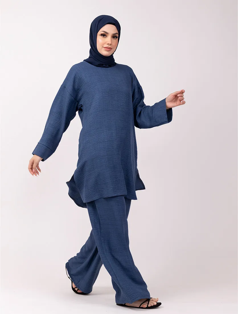Navy Crêpey Co Ord Set